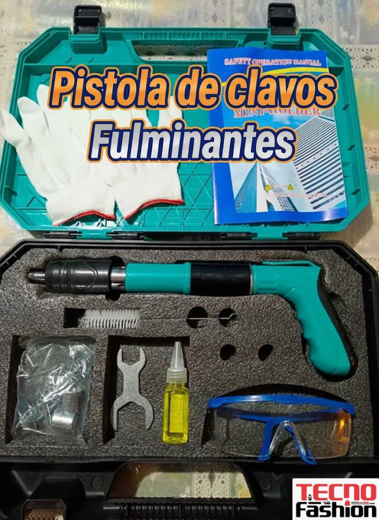 Pistola de Clavos Fulminantes – Fija en Segundos sin Martillo