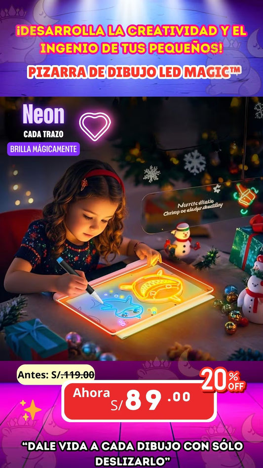 Pizarra LED Mágica Para Dibujar Con Luces Infantil
